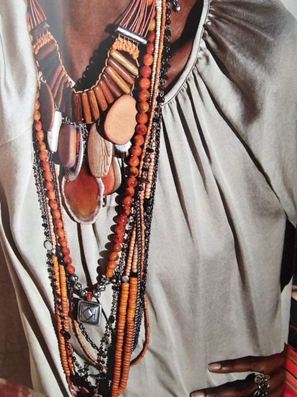 Chico's Taupe Metallic Pheasant Top size 0